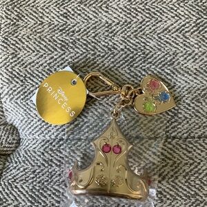 Bath & Body Works Disney Gold Princess Aurora Crown Keychain Pocketbac Holder